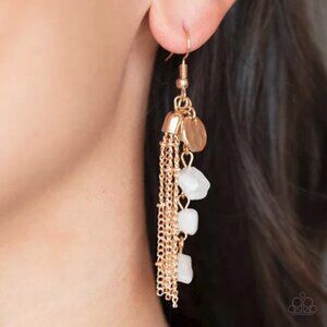 Paparazzi Jewelry Accessories - Stone Sensation - Gold Earrings - Vintage